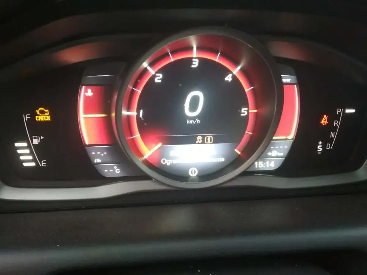 Kontrolka DPF Volvo deska rozdzielcza